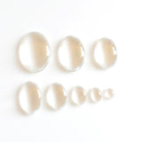 10PCS Oval Blank Transparent Glass Cabochons-8 Sizes Available-B102