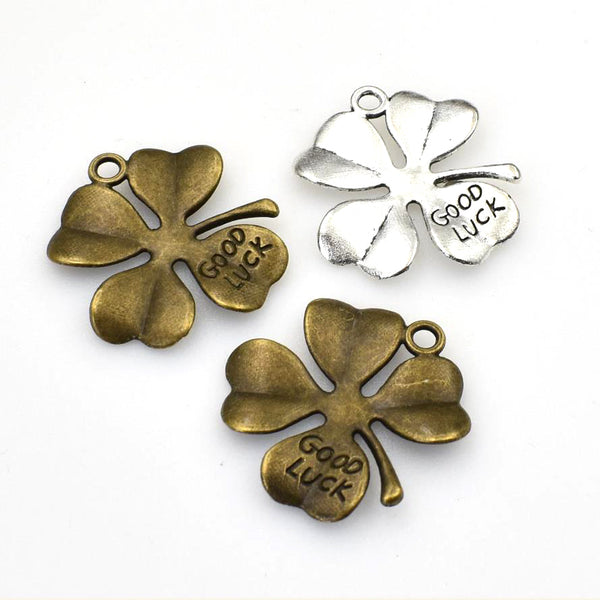 10PCS Clover Charms,Good Luck 2 Colors Available-RS934