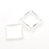 10PCS Square Transparent Glass Cabochons-B106