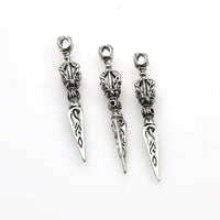 5PCS Pyramid Wand Charms,Antique Silver Tone 3D-RS272