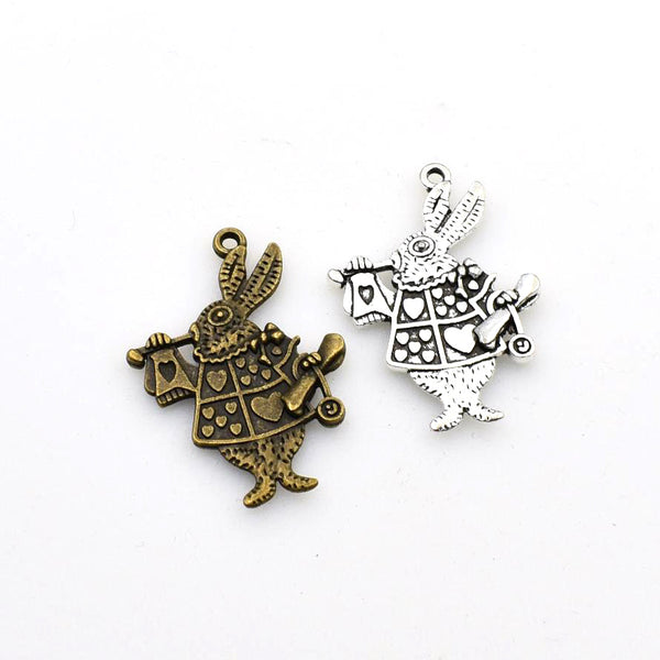 10PCS Big Rabbit Charms,2 Colors Available-RS714