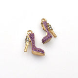 2PCS Enamel High Heels Charms,4 Colors Available,3D-RS1212