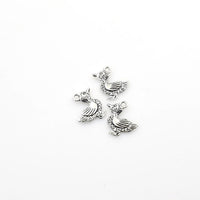 30PCS Duck Charms,Antique Silver Tone Double Sided-RS726