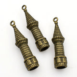 4PCS High Castle Charms,Antique Bronze Tone 3D-RS664