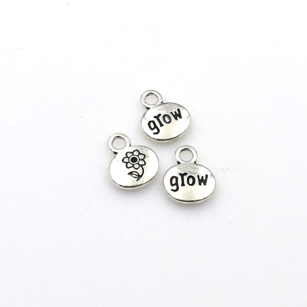 20PCS Flower Charms,Antique Silver Tone-RS783