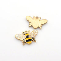 4PCS Enamel Honeybee Charms 2 Colors Available-RS1128