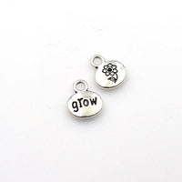 20PCS Flower Charms,Antique Silver Tone-RS783