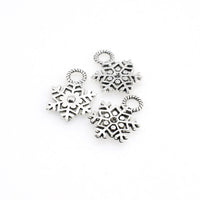 25PCS Snowflake Charms,Antique Silver Tone Big Loop-RS719