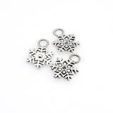 25PCS Snowflake Charms,Antique Silver Tone Big Loop-RS719