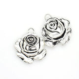 8PCS Detailed Rose Charms,2 Colors Available-RS856