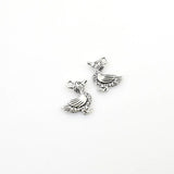 30PCS Duck Charms,Antique Silver Tone Double Sided-RS726