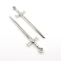 Bulk Sale! 30PCS Antique Silver Swords(NO Holes)-RS321