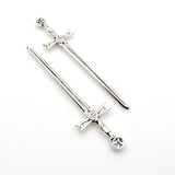 Bulk Sale! 30PCS Antique Silver Swords(NO Holes)-RS321