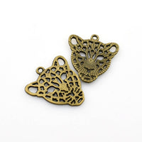 10PCS Leopard Head Charms,4 Colors Available-RS491