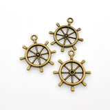 10PCS Rudder Charms,Antique Bronze Tone-RS146