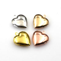 2PCS Heart Metal locket Pendants,4 Colors Availabe-TS013