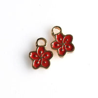 10PCS Enamel Flower Charms 4 Colors Available-RS1200