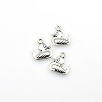 20PCS Duck Charms,Antique Silver Tone Double Sided-RS1222