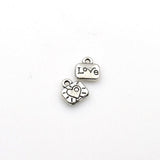 30PCS Heart Love Charms,Antique Silver Tone-RS544