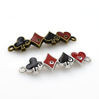 3PCS Poker Bracelet Connector Charms,2 Colors Available-RS750