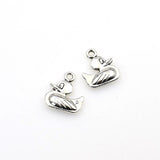 20PCS Duck Charms,Antique Silver Tone Double Sided-RS1222