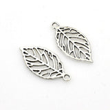 20PCS Leaf Charms,Antique Silver Tone Double Sided-RS037