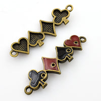 3PCS Poker Bracelet Connector Charms,2 Colors Available-RS750