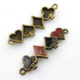 3PCS Poker Bracelet Connector Charms,2 Colors Available-RS750