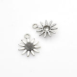 20PCS Sun Flower Charms,Antique Silver Tone 3D-RS796