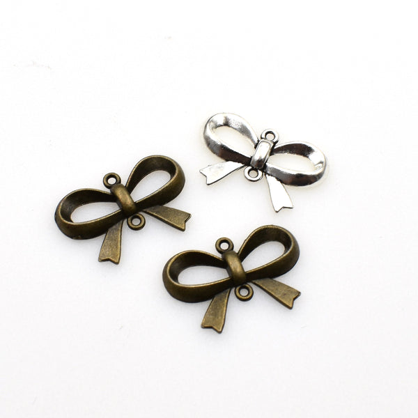 25PCS Bow-knot Connector Charms,2 Colors Available-RS571