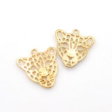 10PCS Leopard Head Charms,4 Colors Available-RS491