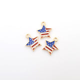 8PCS Enamel American Flag Charms-RS884