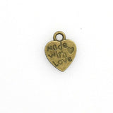 50PCS Little Love Heart Charms,Made With Love Double Sided,3 Colors Available-RS015