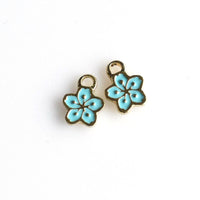 10PCS Enamel Flower Charms 4 Colors Available-RS1200