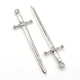 Bulk Sale! 40PCS Antique Silver Swords(NO Holes)-RS082