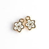 10PCS Enamel Flower Charms 4 Colors Available-RS1200