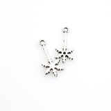 30PCS Snowflake Charms,Long Snowflake Pendants Antique Silver Tone-RS211