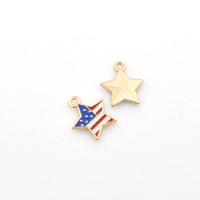 8PCS Enamel American Flag Charms-RS884