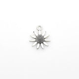 20PCS Sun Flower Charms,Antique Silver Tone 3D-RS796