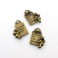 20PCS Birth Stone Charms,Antique Bronze Tone-RS621