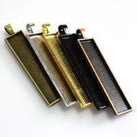 4PCS 50×10mm Strip Cabochon Base Settings 5 Colors Available-B2263