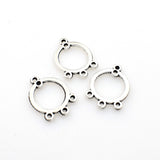 30PCS Round Connector Charms,Antique Silver Tone Double Sided-RS1160