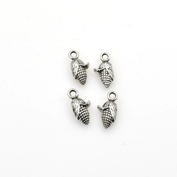 30PCS Corn Charms,Antique Silver Tone 3D-RS602