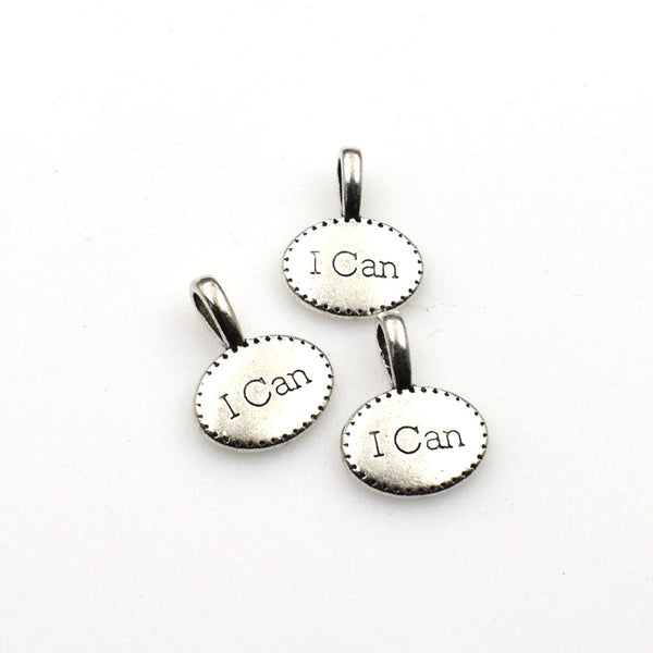 20PCS I Can Charms,Antique Silver Tone-RS460