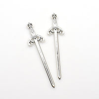 Bulk Sale! 30PCS Antique Silver Swords(NO Holes)-RS092