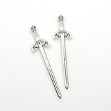 Bulk Sale! 30PCS Antique Silver Swords(NO Holes)-RS092