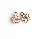 10PCS Enamel Flower Charms 4 Colors Available-RS1200