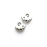 50PCS Small Birds Charms,Antique Silver Tone Double Sided-RS495