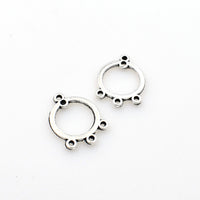 30PCS Round Connector Charms,Antique Silver Tone Double Sided-RS1160