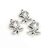 15PCS Rose Flower Charms,Antique Silver Tone-RS304